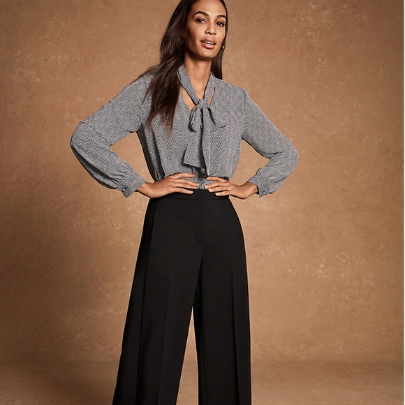Ann Taylor Tops - Ann Taylor Herringbone Tie Neck Blouse
